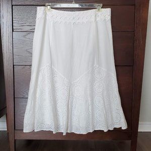 Nygard White Cotton Lace Skirt
